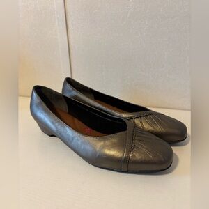 Ros Hommerson Metallic pewter Flats